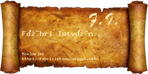 Fábri István névjegykártya